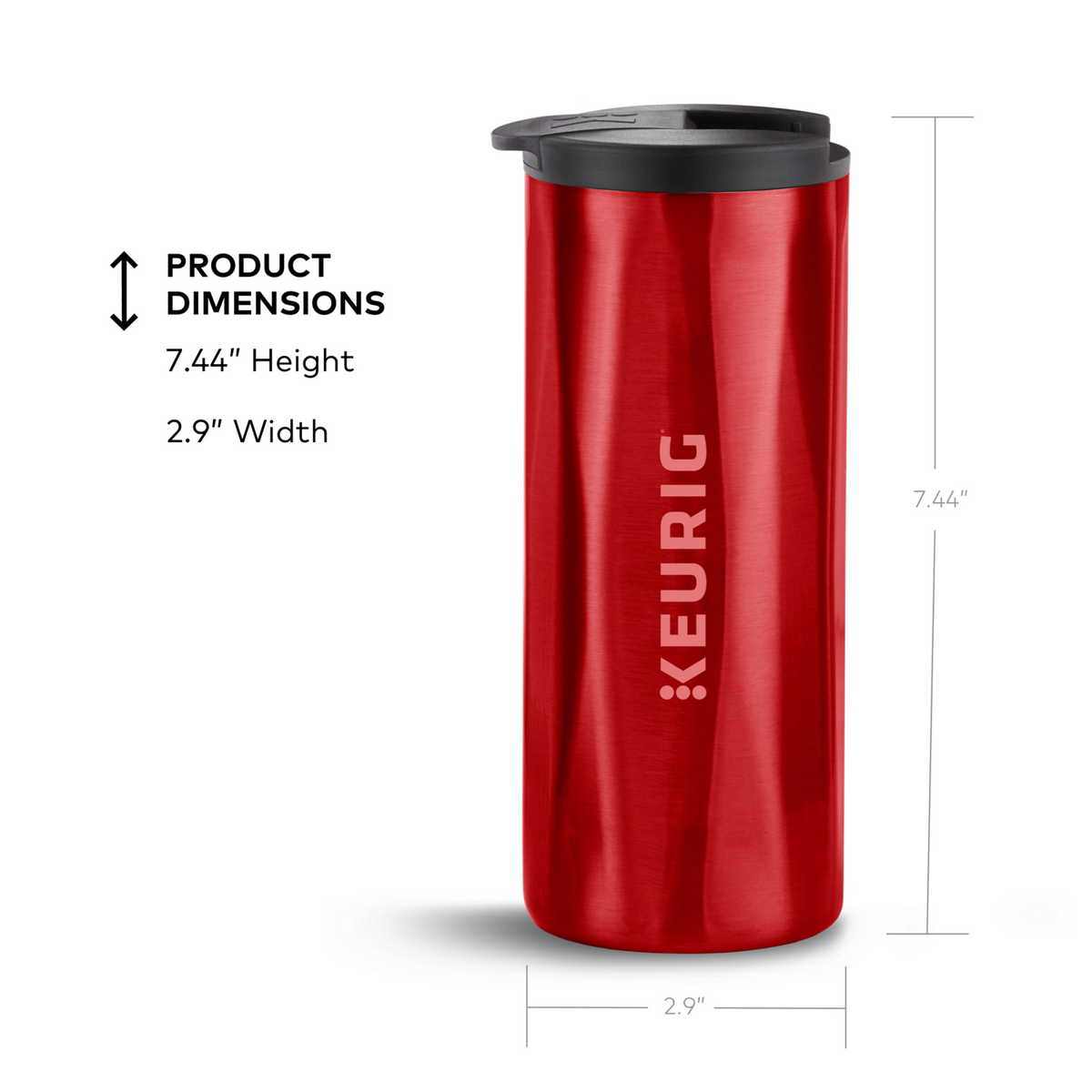 14oz. Faceted Travel Mug Red A9