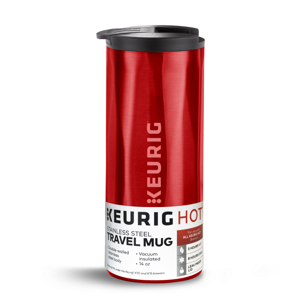 14oz. Faceted Travel Mug Red A9