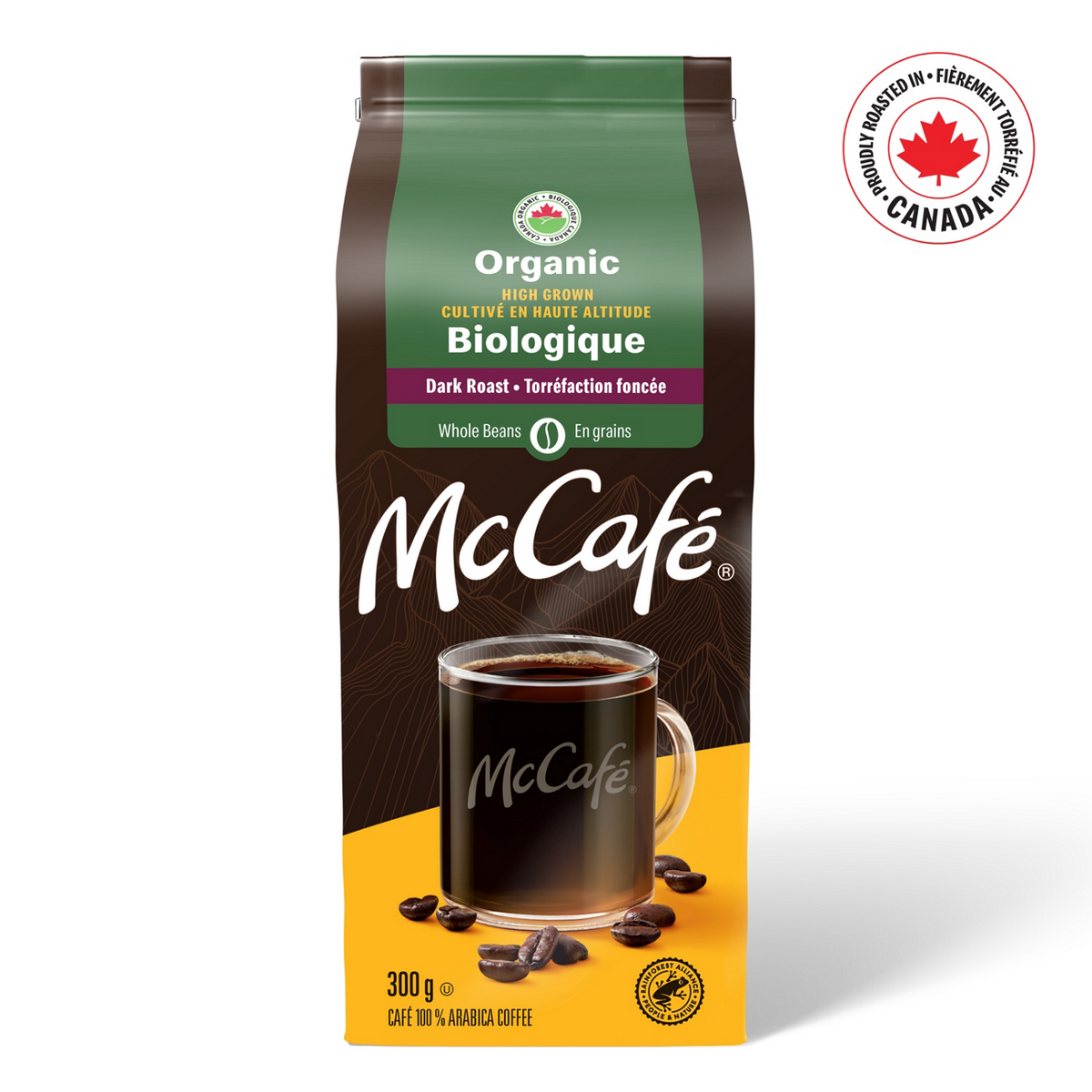 McCafé High Grown Organic Dark Roast Whole Beans A4