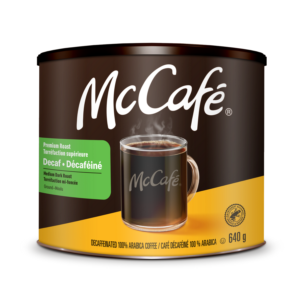 McCafé Premium Medium Dark Roast Decaf Ground Coffee Can X5