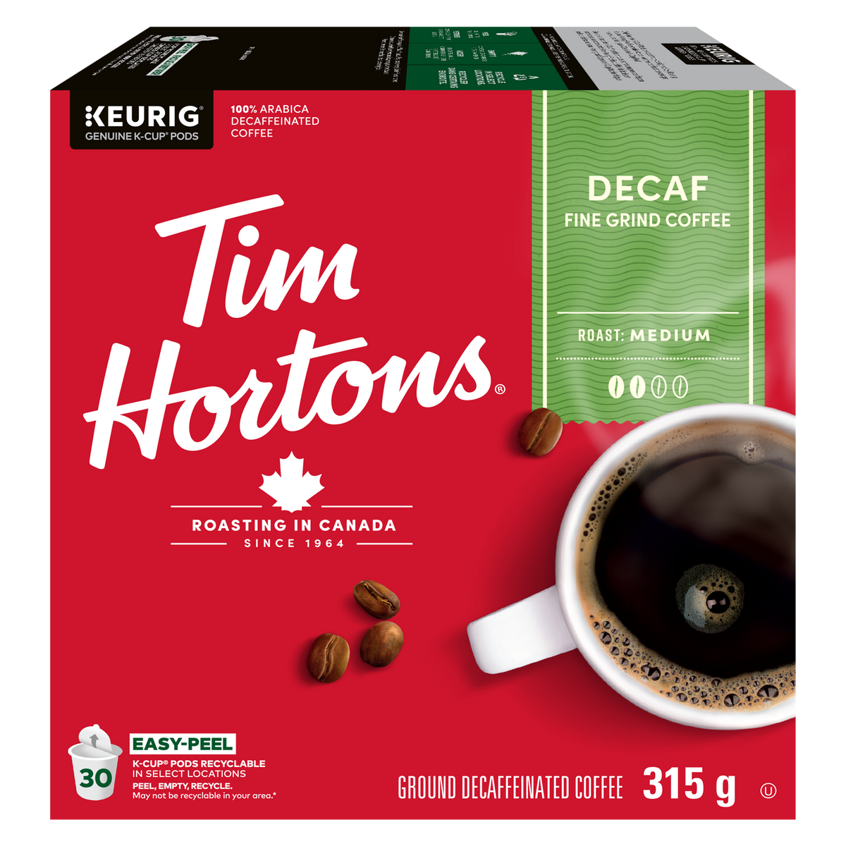Tim Hortons Decaf Medium Roast Coffee T0