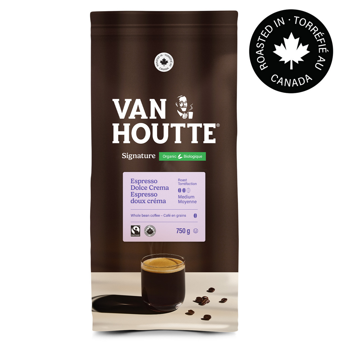 Van Houtte Signature Espresso Dolce Crema Organic Fairtrade Whole Beans S6