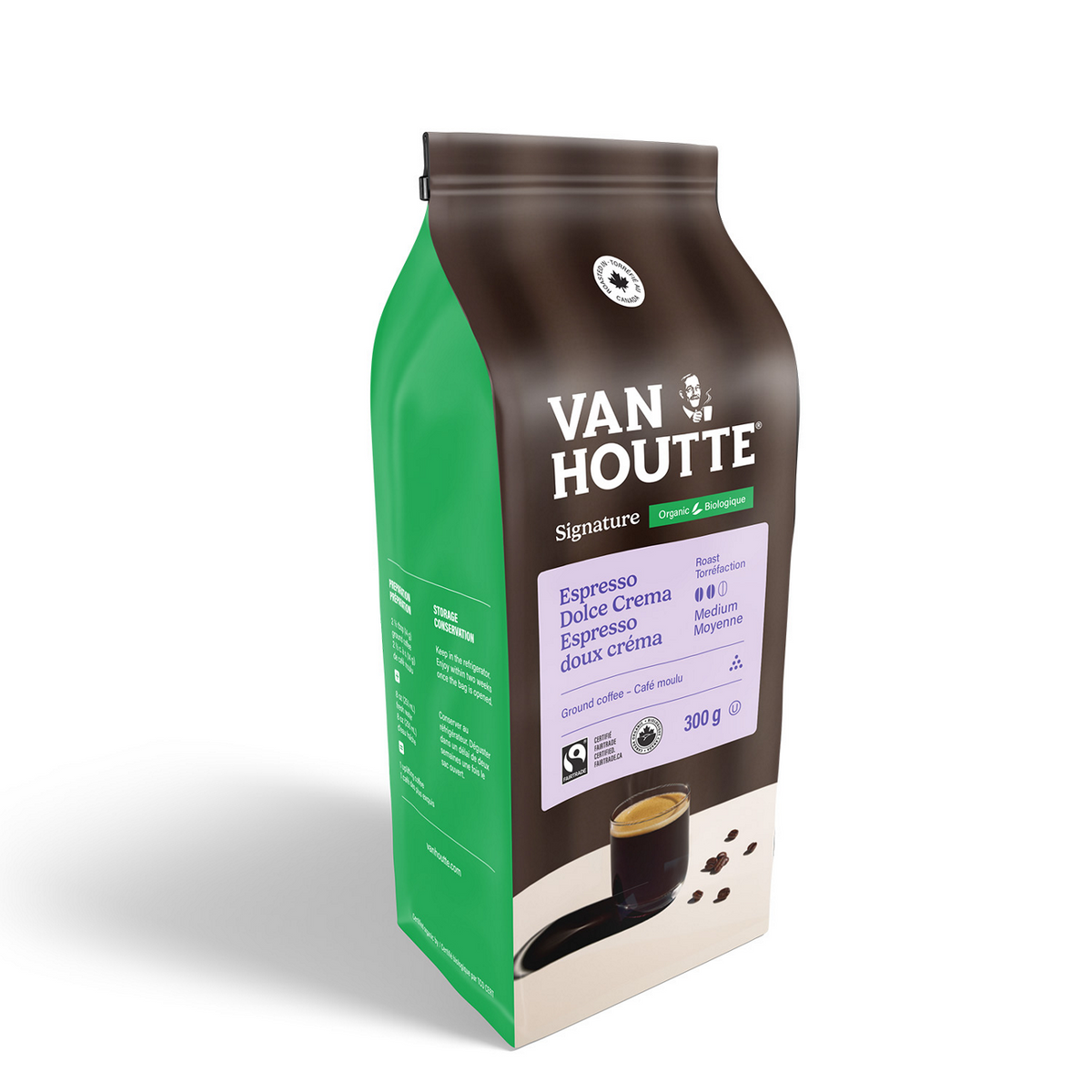 Van Houtte Espresso Dolce Crema Organic Fairtrade Medium Roast Espresso Ground G9