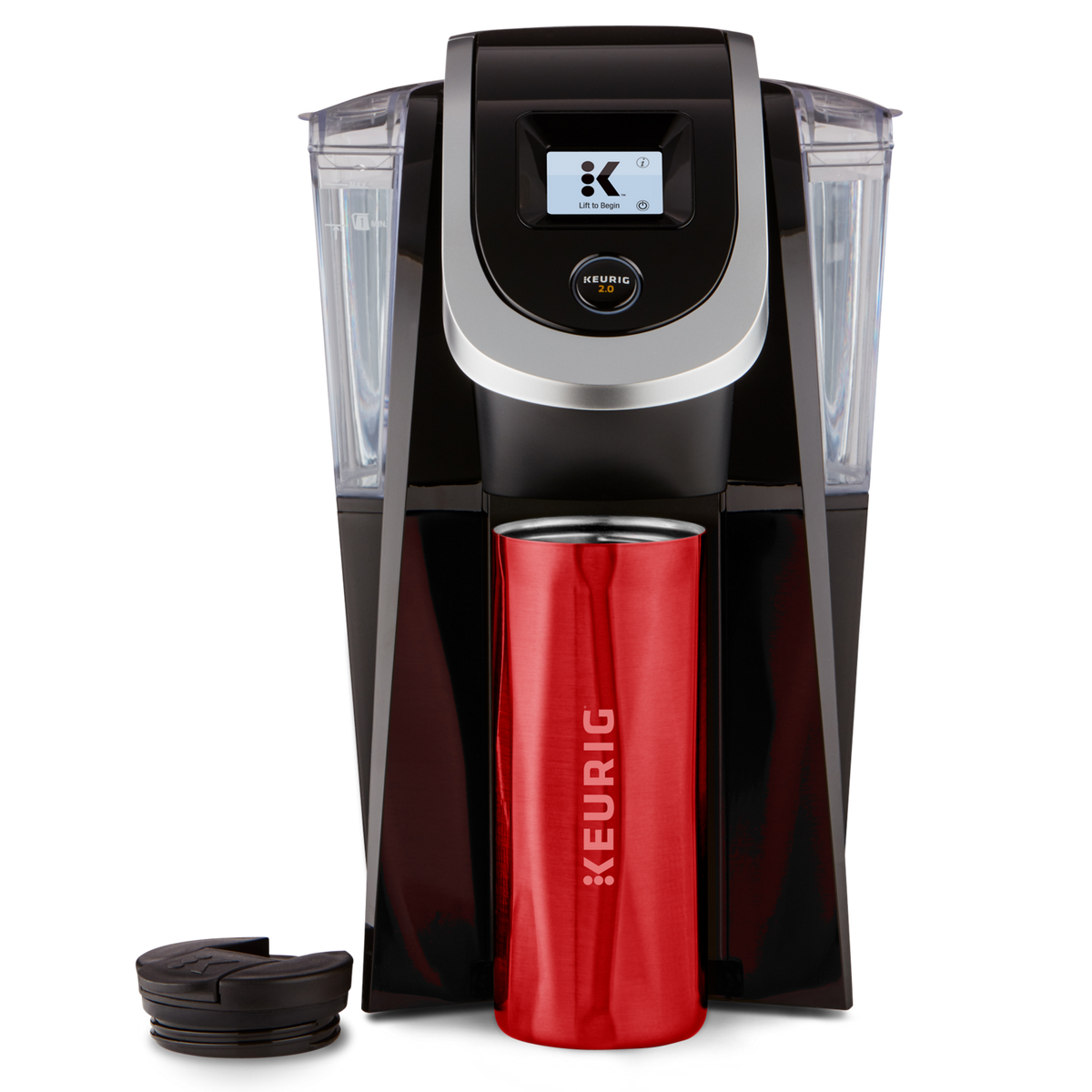 14oz. Faceted Travel Mug Red A9