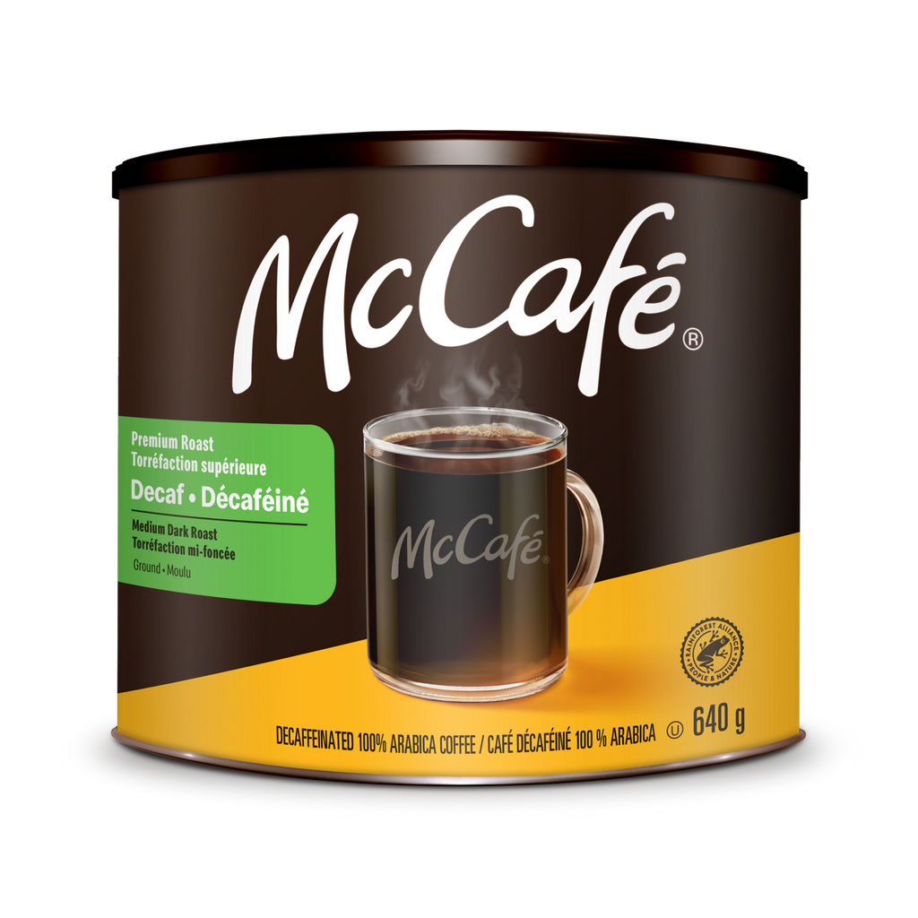 McCafé Premium Medium Dark Roast Decaf Ground Coffee Can X5