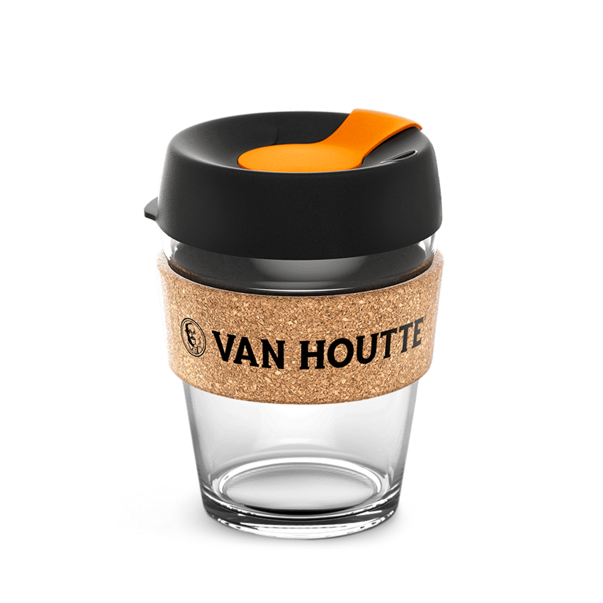 Van Houtte® cork-sleeve glass mug A3